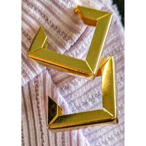 Golden 1" Square Tubular Post Earrings! So Boho!